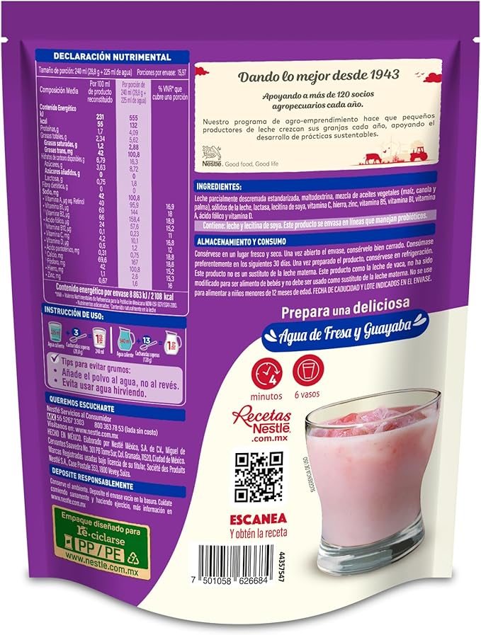 Leche Evaporada en Polvo Deslactosada 460 g