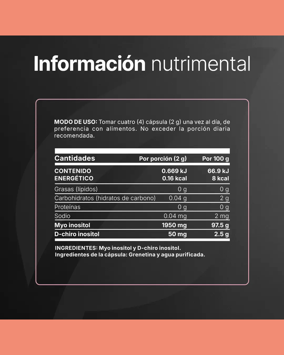 Myo & D-Chiro Inositol Platinum 120 Cápsulas
